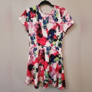 Milly Pink and Orange Ruffled Tiered Casual Dress